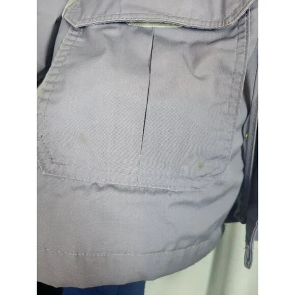 Vintage Woolrich Puffer Parka Coat Jacket Wool Plaid Lined Gray/purple Hooded M? - Picture 6 of 9